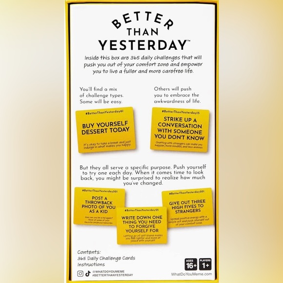 WHAT DO YOU MEME? Better Than Yesterday - A Mindfulness Game 365 Daily Challenge - Picture 6 of 6